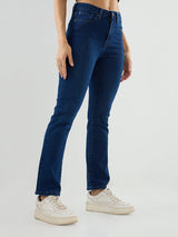 Women Elissa Jeans Boot Cut Fit Dark Blue High Rise