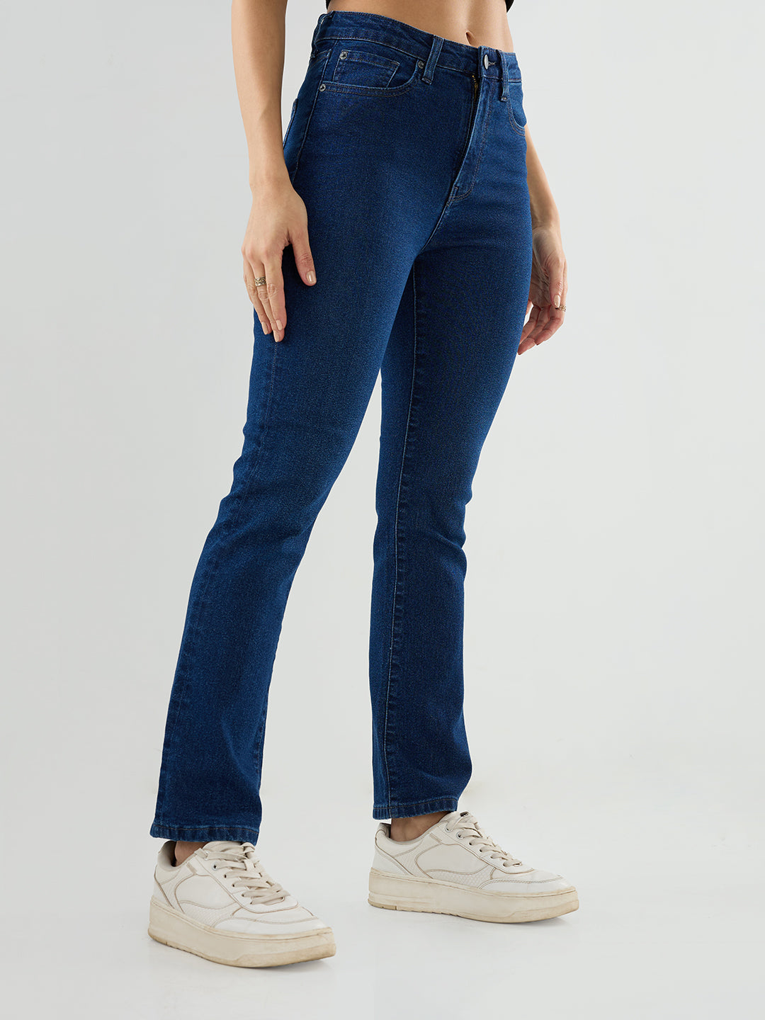 Women Elissa Jeans Boot Cut Fit Dark Blue High Rise