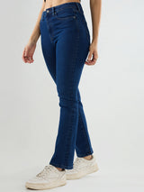 Women Elissa Jeans Boot Cut Fit Dark Blue High Rise