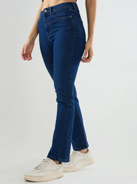 Women Elissa Jeans Boot Cut Fit Dark Blue High Rise