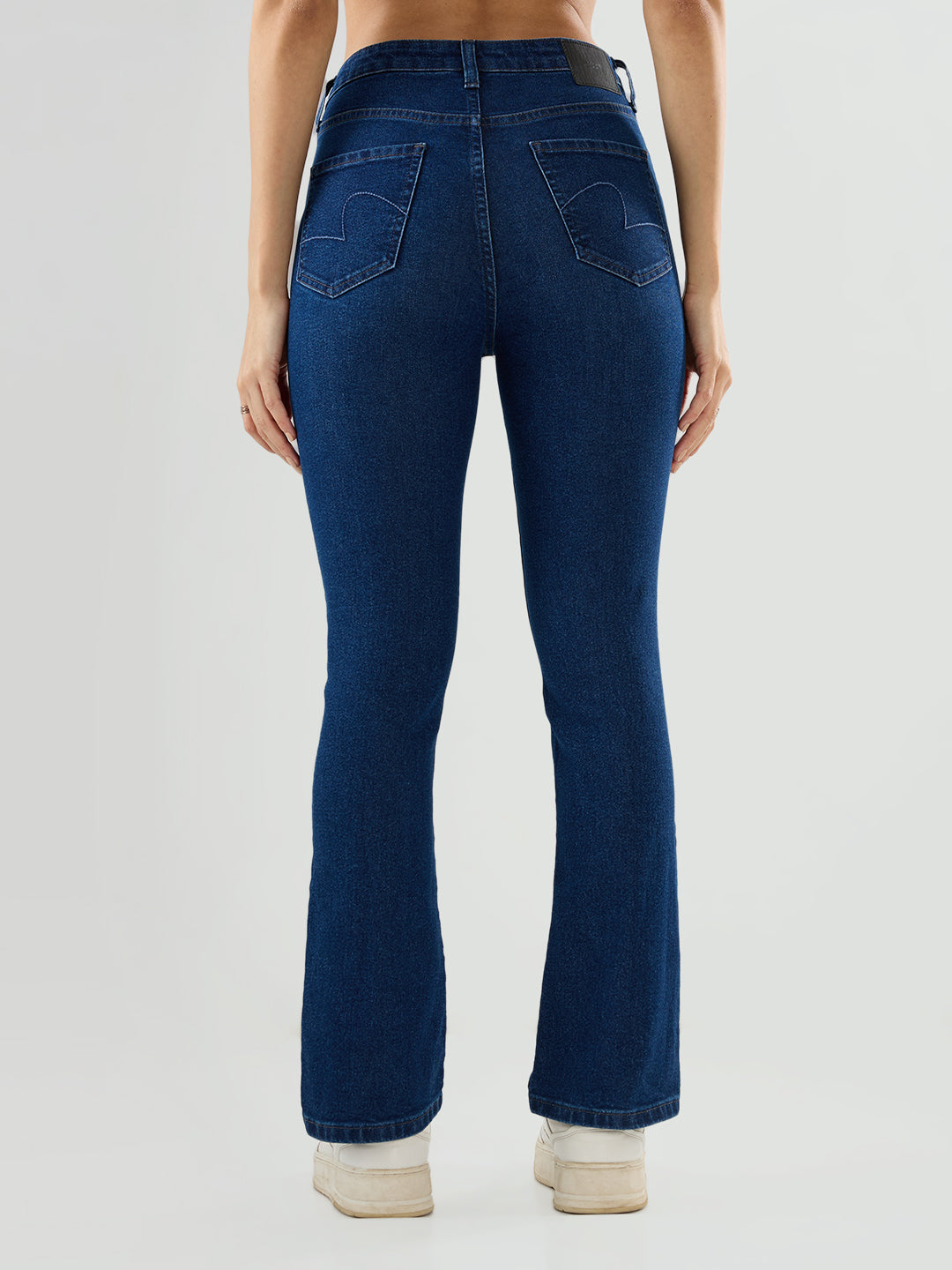 Women Elissa Jeans Boot Cut Fit Dark Blue High Rise