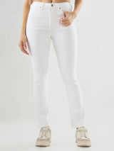 Women Elissa Jeans Boot Cut Fit White High Rise