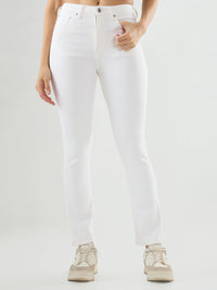 Women Elissa Jeans Boot Cut Fit White High Rise