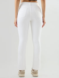 Women Elissa Jeans Boot Cut Fit White High Rise