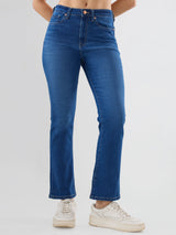 Women Elissa Jeans Boot Cut Fit Vintage Blue High Rise