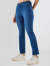 Women Elissa Jeans Boot Cut Fit Vintage Blue High Rise