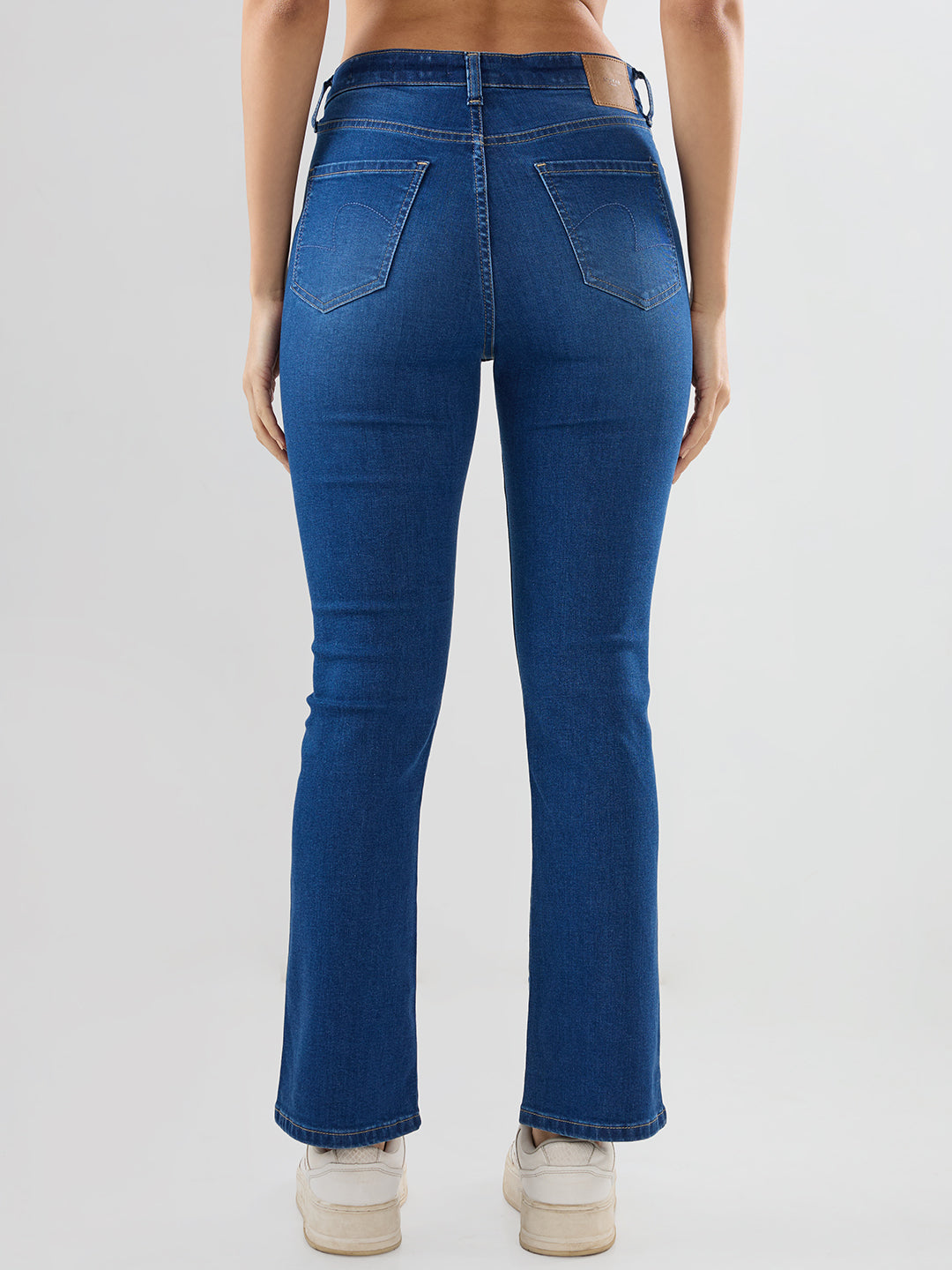 Women Elissa Jeans Boot Cut Fit Vintage Blue High Rise