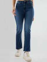Women Elissa Jeans Boot Cut Fit Mid Blue High Rise