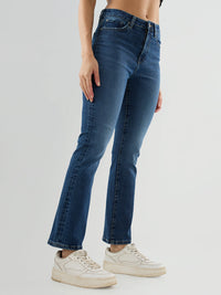 Women Elissa Jeans Boot Cut Fit Mid Blue High Rise