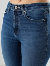 Women Elissa Jeans Boot Cut Fit Mid Blue High Rise