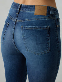 Women Elissa Jeans Boot Cut Fit Mid Blue High Rise