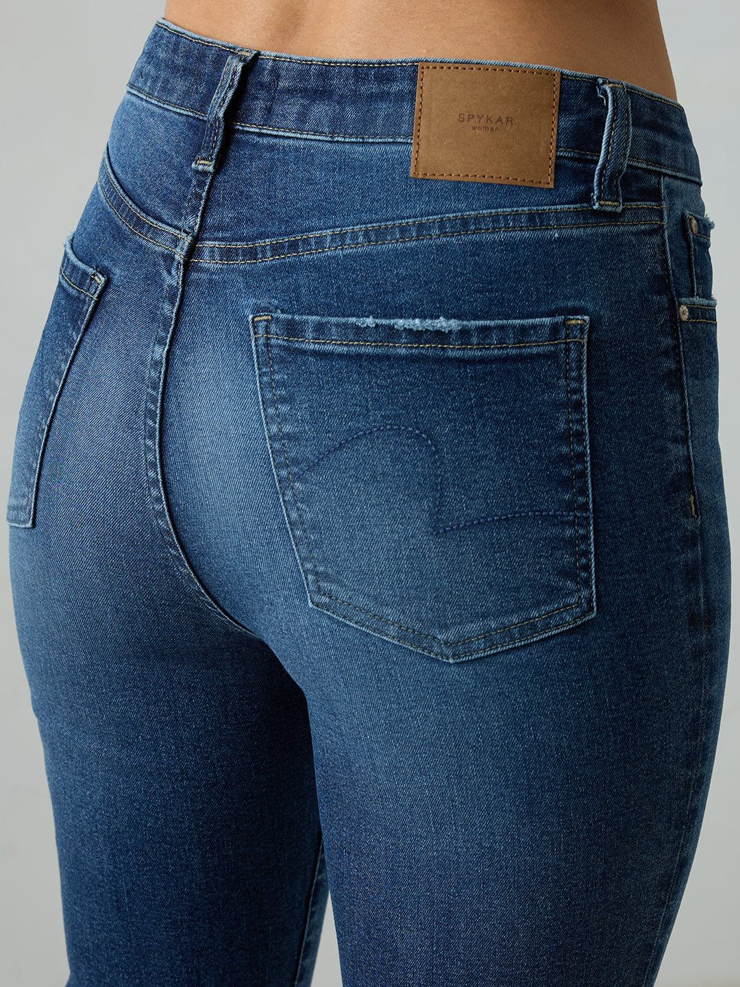 Women Elissa Jeans Boot Cut Fit Mid Blue High Rise