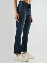 Women Elissa Jeans Boot Cut Fit Grey High Rise