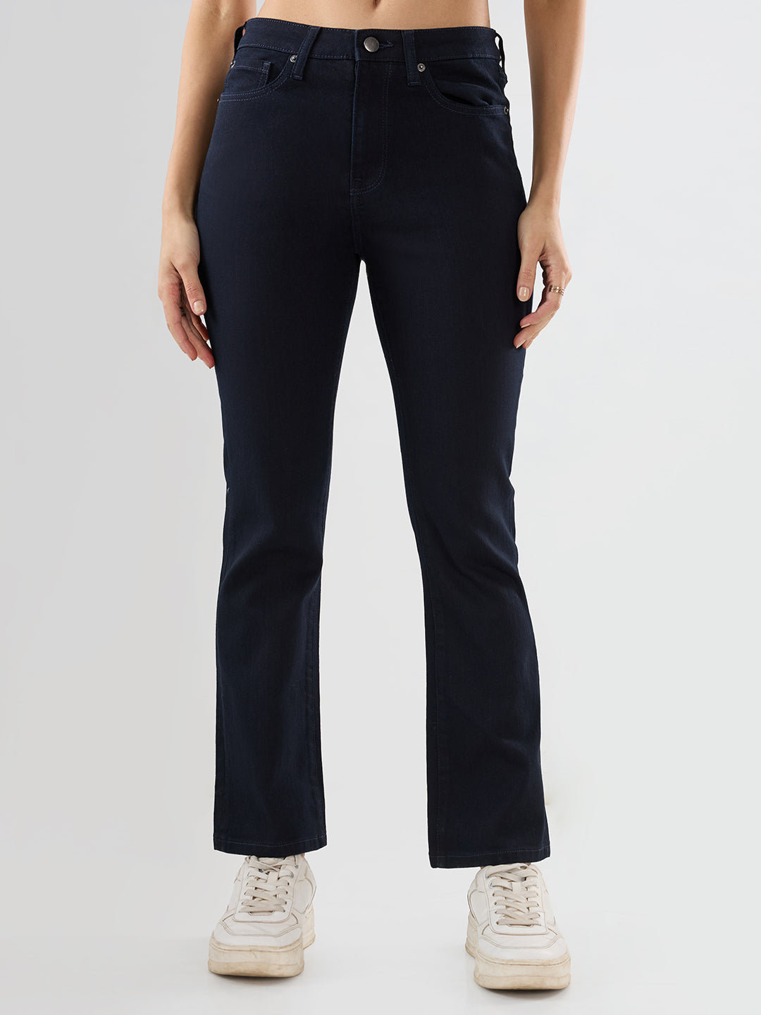 Women Elissa Jeans Boot Cut Fit Blue High Rise
