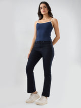 Women Elissa Jeans Boot Cut Fit Blue High Rise