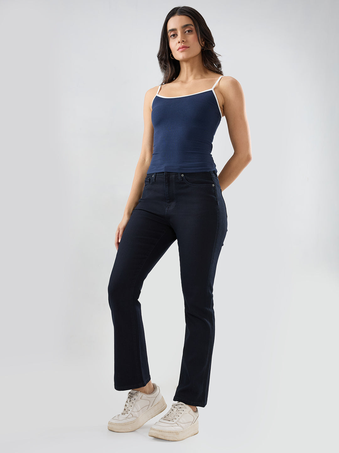 Women Elissa Jeans Boot Cut Fit Blue High Rise