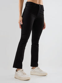 Women Elissa Jeans Boot Cut Fit Jet Black High Rise