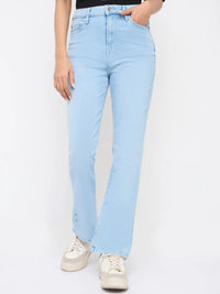 Women Elissa Jeans Boot Cut Fit Ice Blue High Rise