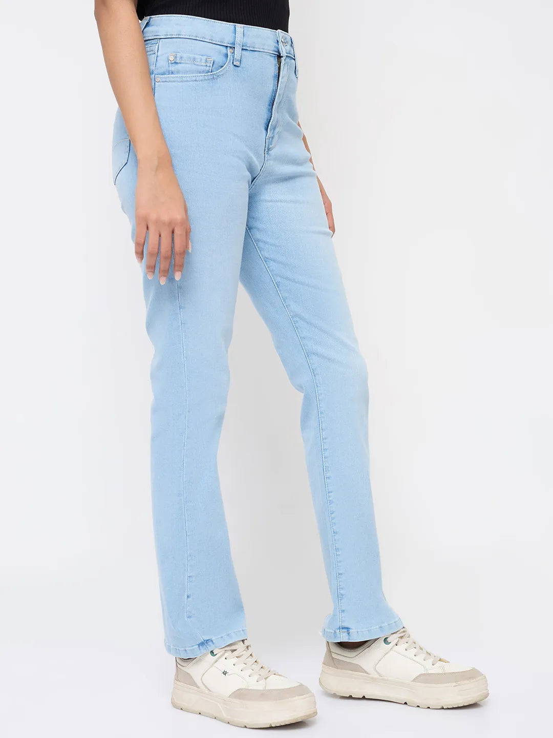 Women Elissa Jeans Boot Cut Fit Ice Blue High Rise