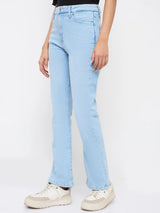 Women Elissa Jeans Boot Cut Fit Ice Blue High Rise