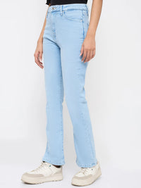 Women Elissa Jeans Boot Cut Fit Ice Blue High Rise