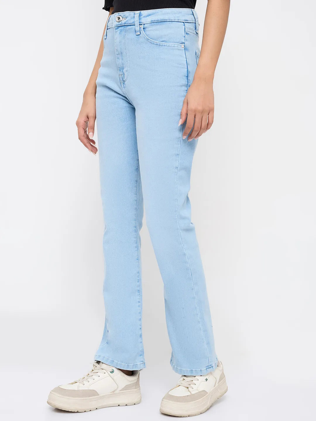 Women Elissa Jeans Boot Cut Fit Ice Blue High Rise