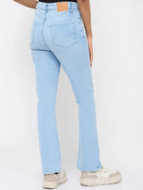 Women Elissa Jeans Boot Cut Fit Ice Blue High Rise