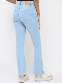 Women Elissa Jeans Boot Cut Fit Ice Blue High Rise