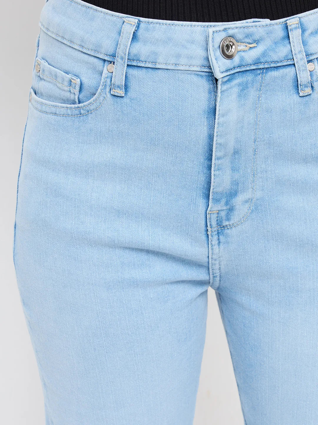 Women Elissa Jeans Boot Cut Fit Ice Blue High Rise