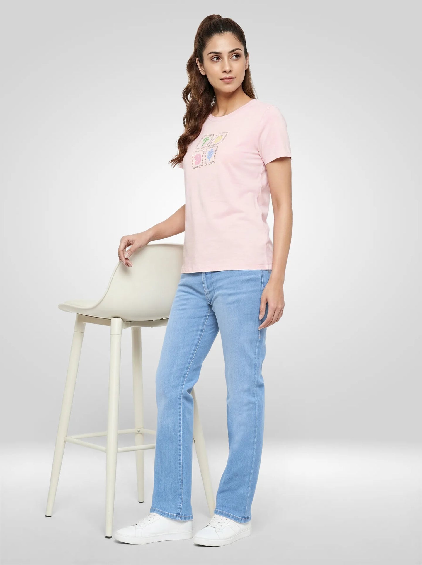Women Elissa Jeans Boot Cut Fit Light Blue High Rise