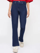 Women Elissa Jeans Boot Cut Fit Dark Blue High Rise