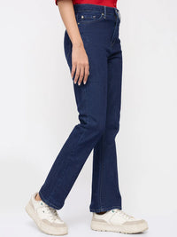 Women Elissa Jeans Boot Cut Fit Dark Blue High Rise