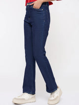 Women Elissa Jeans Boot Cut Fit Dark Blue High Rise