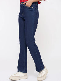 Women Elissa Jeans Boot Cut Fit Dark Blue High Rise