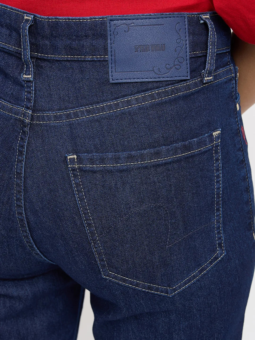 Women Elissa Jeans Boot Cut Fit Dark Blue High Rise