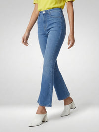 Women Elissa Jeans Boot Cut Fit Light Blue High Rise