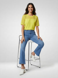 Women Elissa Jeans Boot Cut Fit Light Blue High Rise
