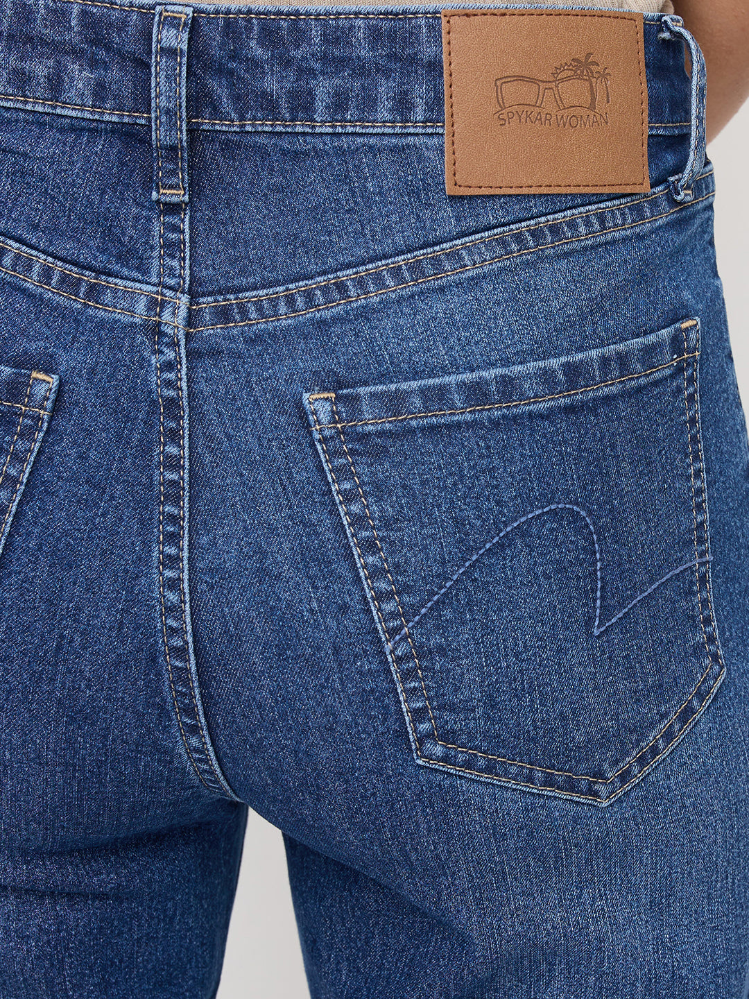 Women Elissa Jeans Boot Cut Fit Mid Blue High Rise