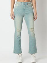 Women Elissa Jeans Boot Cut Fit Blue High Rise
