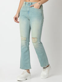 Women Elissa Jeans Boot Cut Fit Blue High Rise