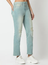 Women Elissa Jeans Boot Cut Fit Blue High Rise