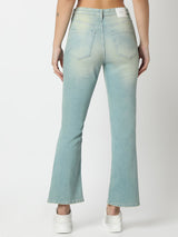 Women Elissa Jeans Boot Cut Fit Blue High Rise