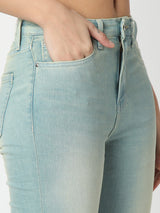 Women Elissa Jeans Boot Cut Fit Blue High Rise