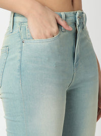 Women Elissa Jeans Boot Cut Fit Blue High Rise