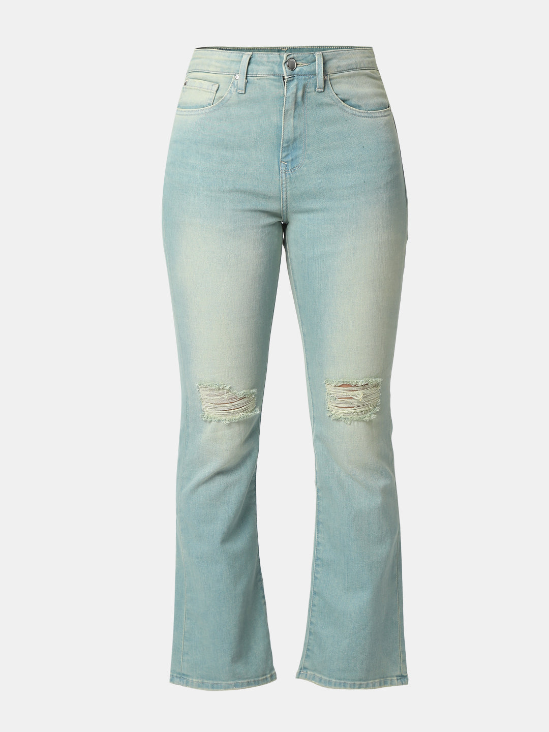 Spykar Ice Blue Boot Cut Fit High Rise Jeans For Women