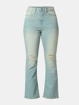 Women Elissa Jeans Boot Cut Fit Blue High Rise