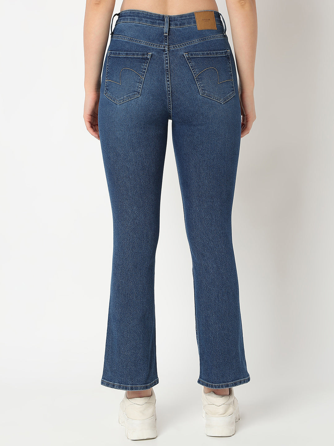 Spykar Dark Blue Boot Cut High Rise Jeans For Women