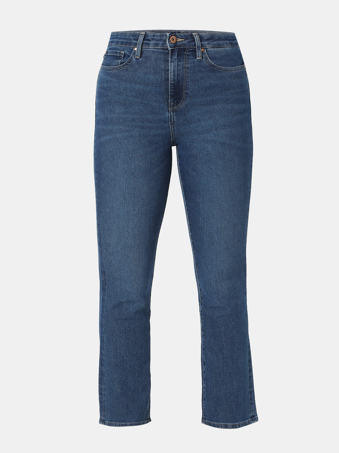 Spykar Dark Blue Boot Cut High Rise Jeans For Women