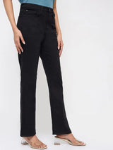 Women Elissa Jeans Boot Cut Fit Jet Black High Rise