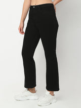 Women Jeans Boot Cut Fit Jet Black High Rise